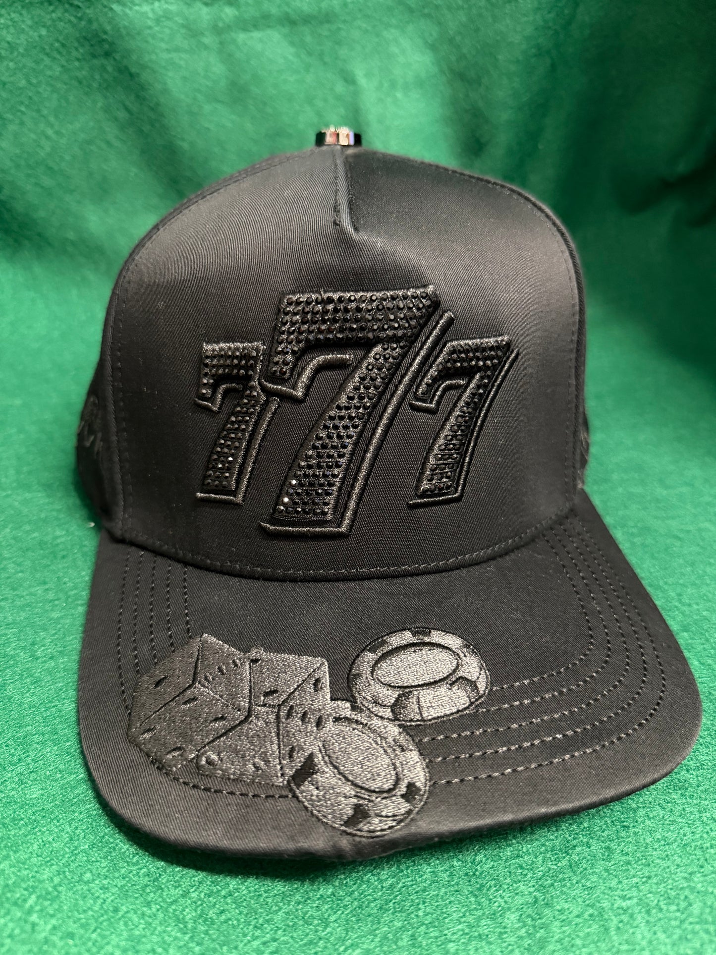 Lamasini Black Lucky 7 Rimestones Snapback Cap