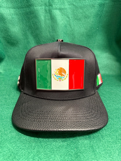 Lamasini Black Metal Mexico Flag Snapback Cap