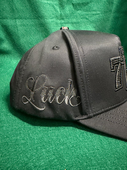 Lamasini Black Lucky 7 Rimestones Snapback Cap