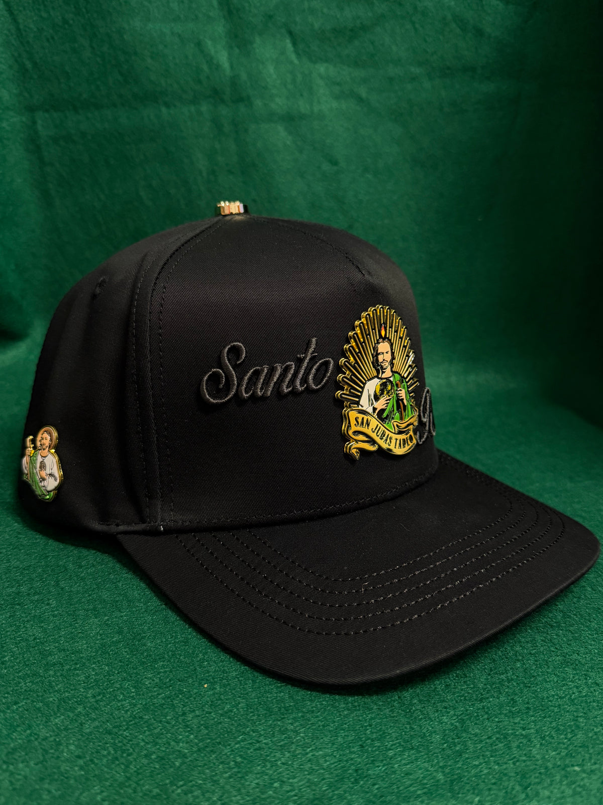 Lamasini Black San Judas Metal Snapback Cap