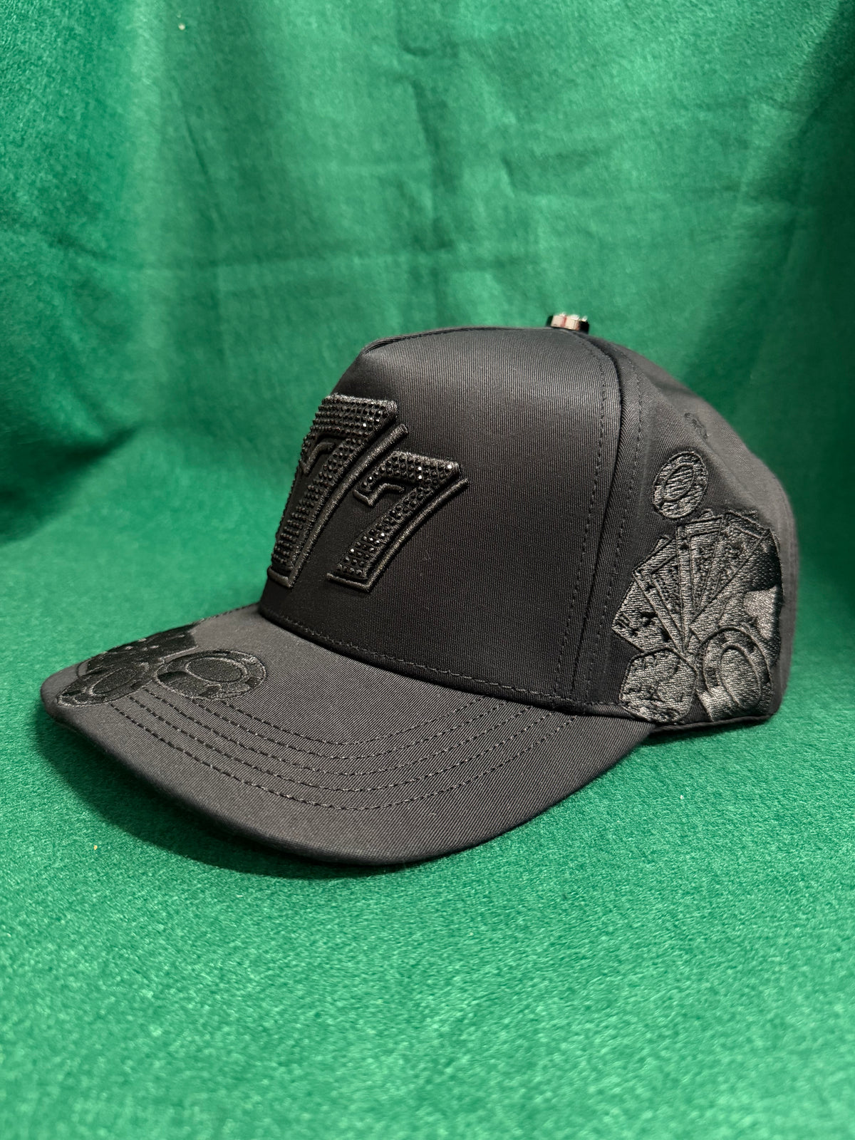 Lamasini Black Lucky 7 Rimestones Snapback Cap