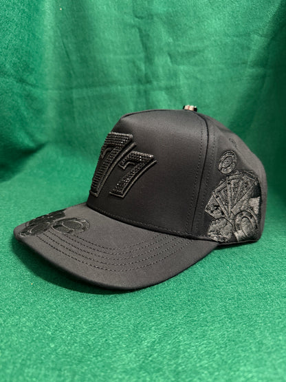 Lamasini Black Lucky 7 Rimestones Snapback Cap