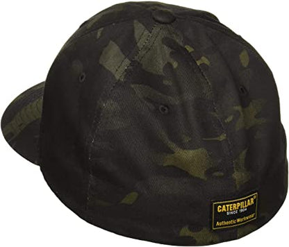 CATERPILLAR Men's Trademark Flexfit Trucker Cap, Night Camo