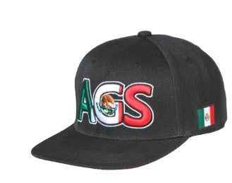 EL GENERAL Men's Mexico Flag Color Embroidery Flat Bill Cap