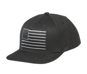 EL GENERAL USA Flag Embroidered Cap, Black