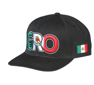EL GENERAL Men's Mexico Flag Color Embroidery Flat Bill Cap