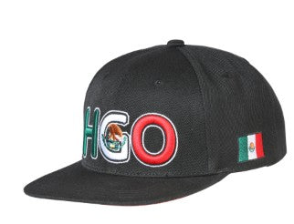 EL GENERAL Men's Mexico Flag Color Embroidery Flat Bill Cap