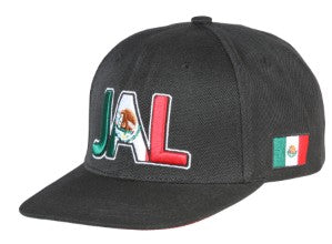 EL GENERAL Men's Mexico Flag Color Embroidery Flat Bill Cap