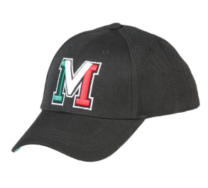 EL GENERAL Letter M Tricolor Cap, Black