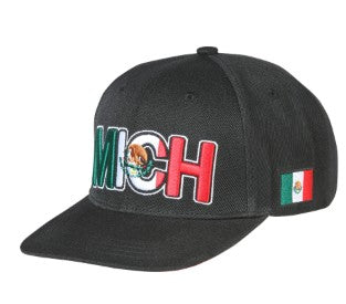 EL GENERAL Men's Mexico Flag Color Embroidery Flat Bill Cap