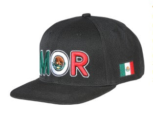 EL GENERAL Men's Mexico Flag Color Embroidery Flat Bill Cap