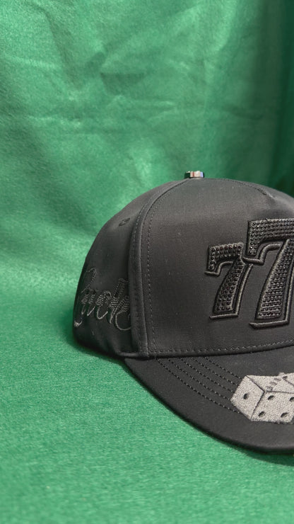 Lamasini Black Lucky 7 Rimestones Snapback Cap