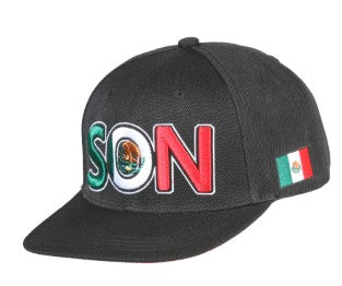EL GENERAL Men's Mexico Flag Color Embroidery Flat Bill Cap