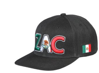 EL GENERAL Men's Mexico Flag Color Embroidery Flat Bill Cap